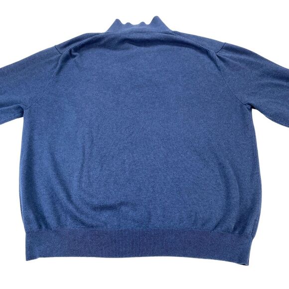 Tasso Elba Light Sweater Men Large Navy Knitted Cotton Long Raglan Sleeve - Picture 8 of 12